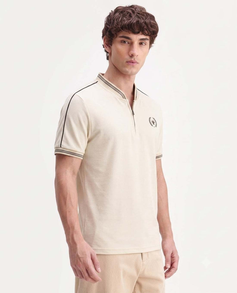Men’s Premium Textured Cotton Polo Shirt with Contrast Trim