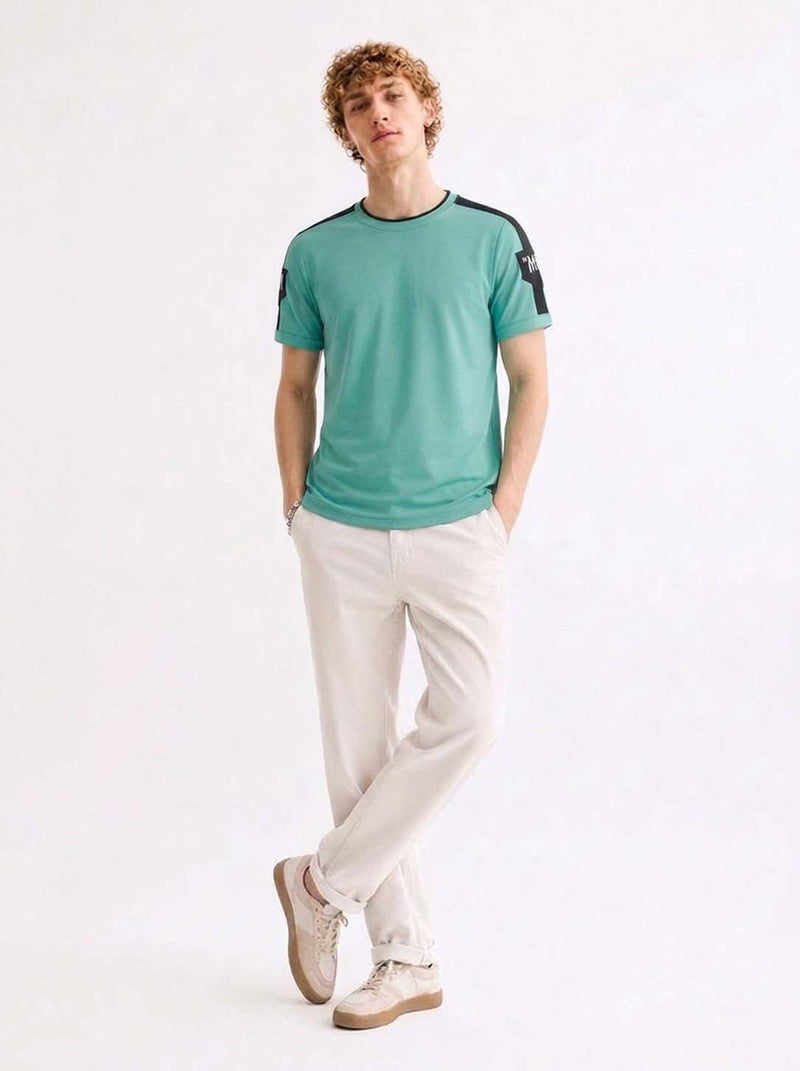 Men's Premium Shoulder Striped Round Neck T-Shirt
