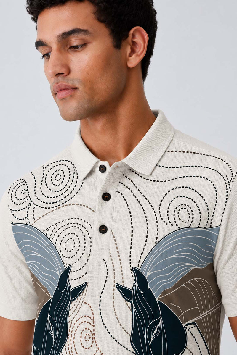 Men's Premium Abstract Horse Artwork Polo T-Shirt