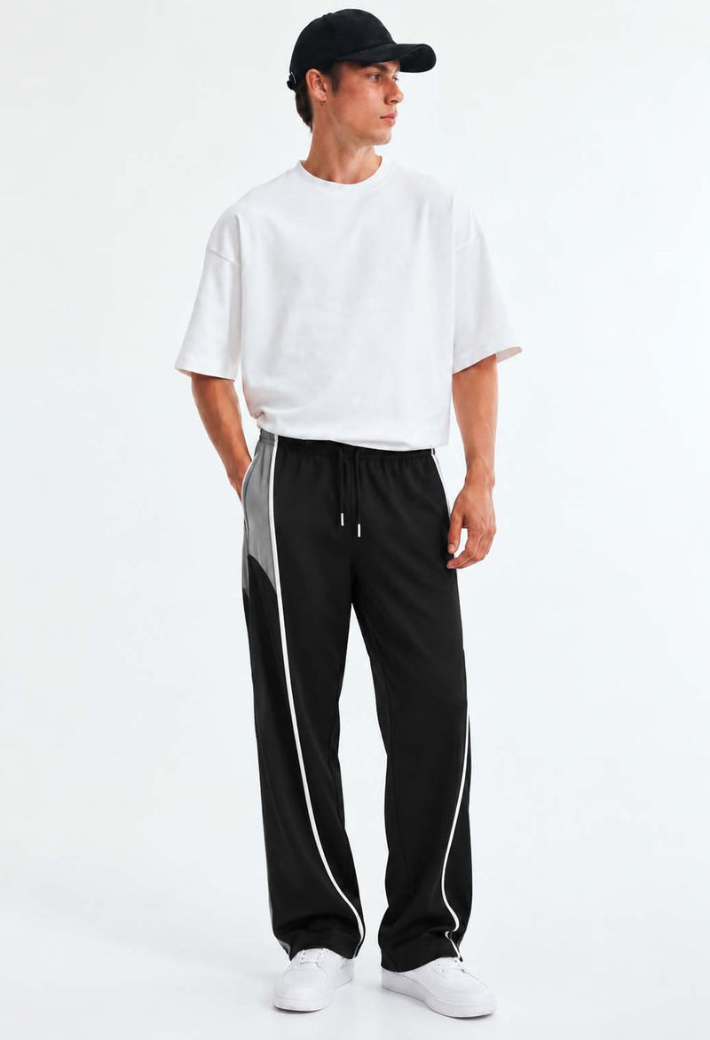 Men's Premium Piping Curved-Panel Track Pants