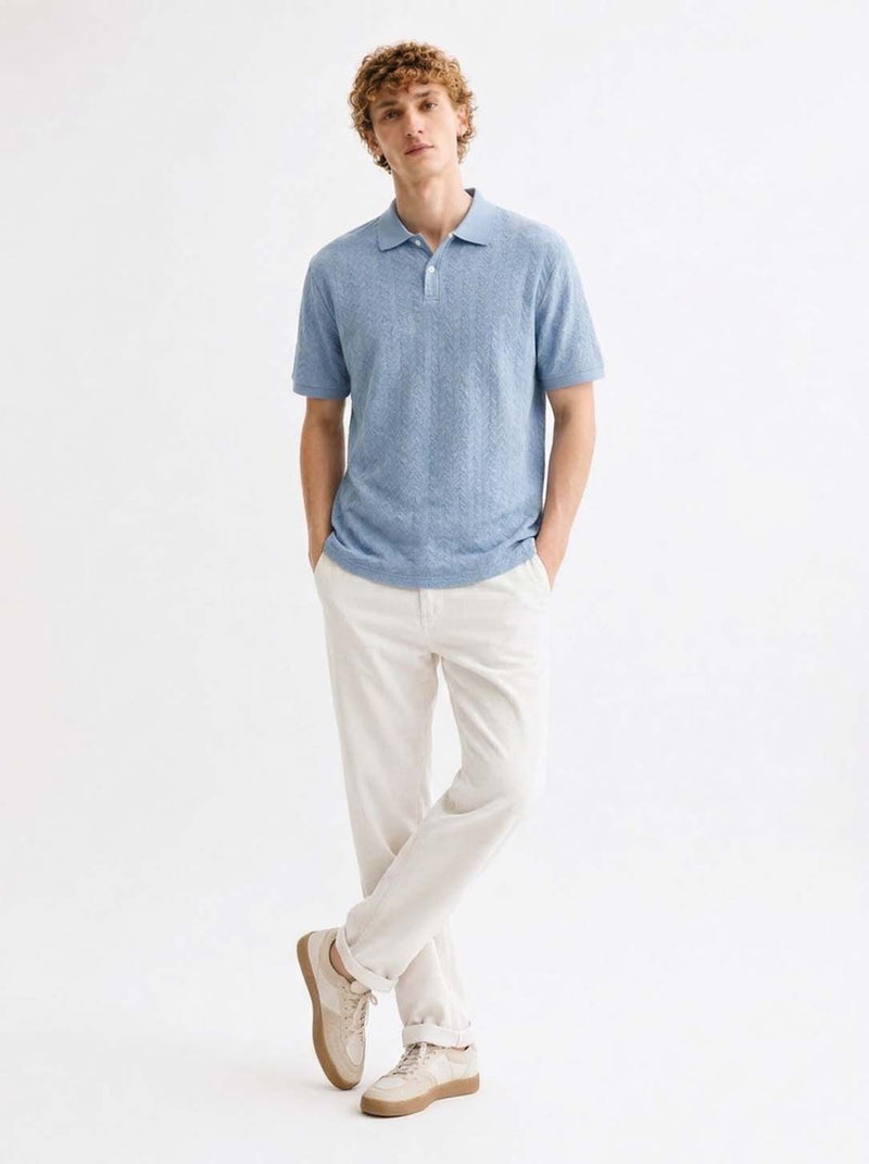 Men’s Premium Regular Fit Textured Polo T-Shirt