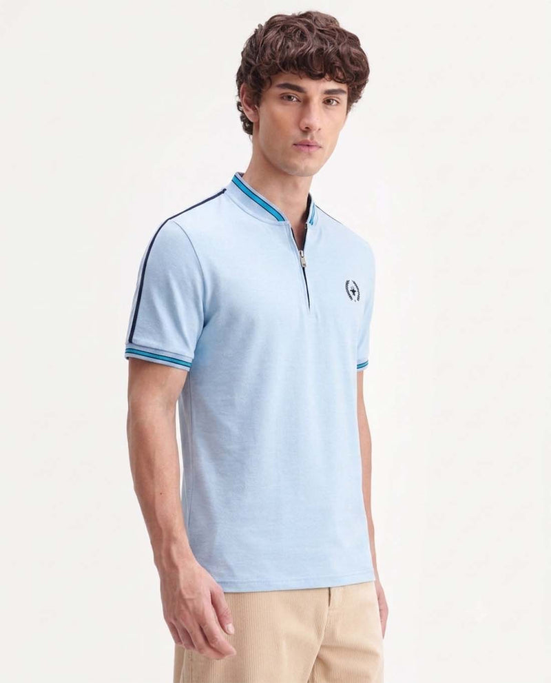 Men’s Premium Textured Cotton Polo Shirt with Contrast Trim