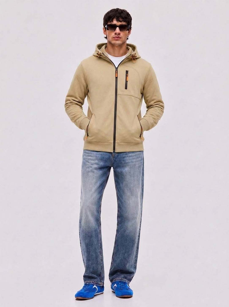 Men’s Premium Casual Full-Zip Fleece Hooded Jacket