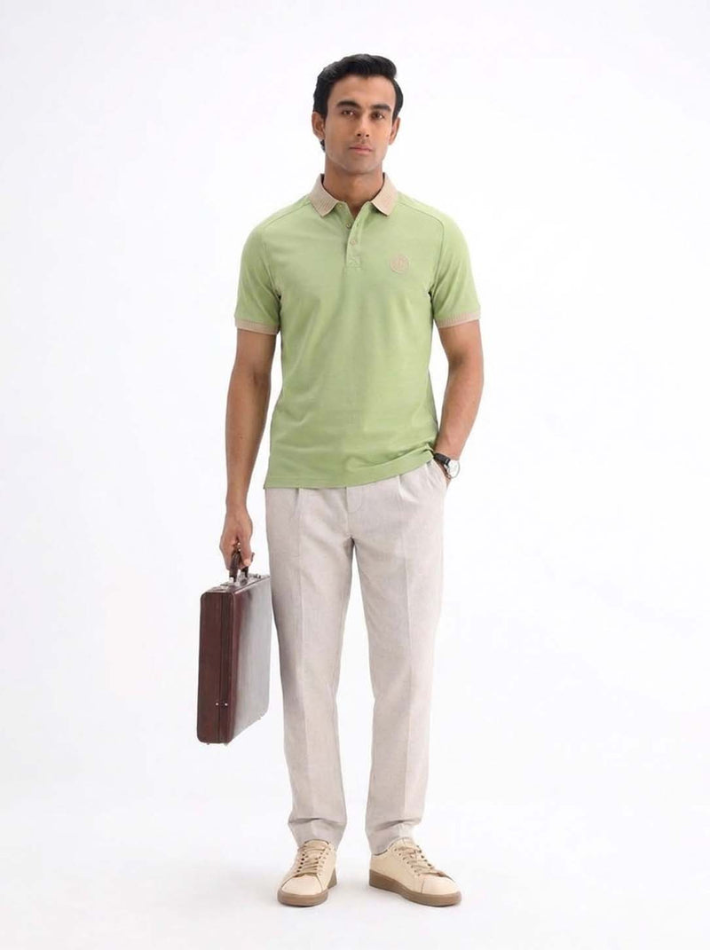 Men’s Premium Regular Contrast-Collar Polo T-Shirt