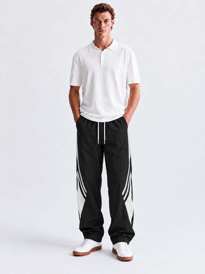 Men's Premium Piping Curved-Panel Track Pants
