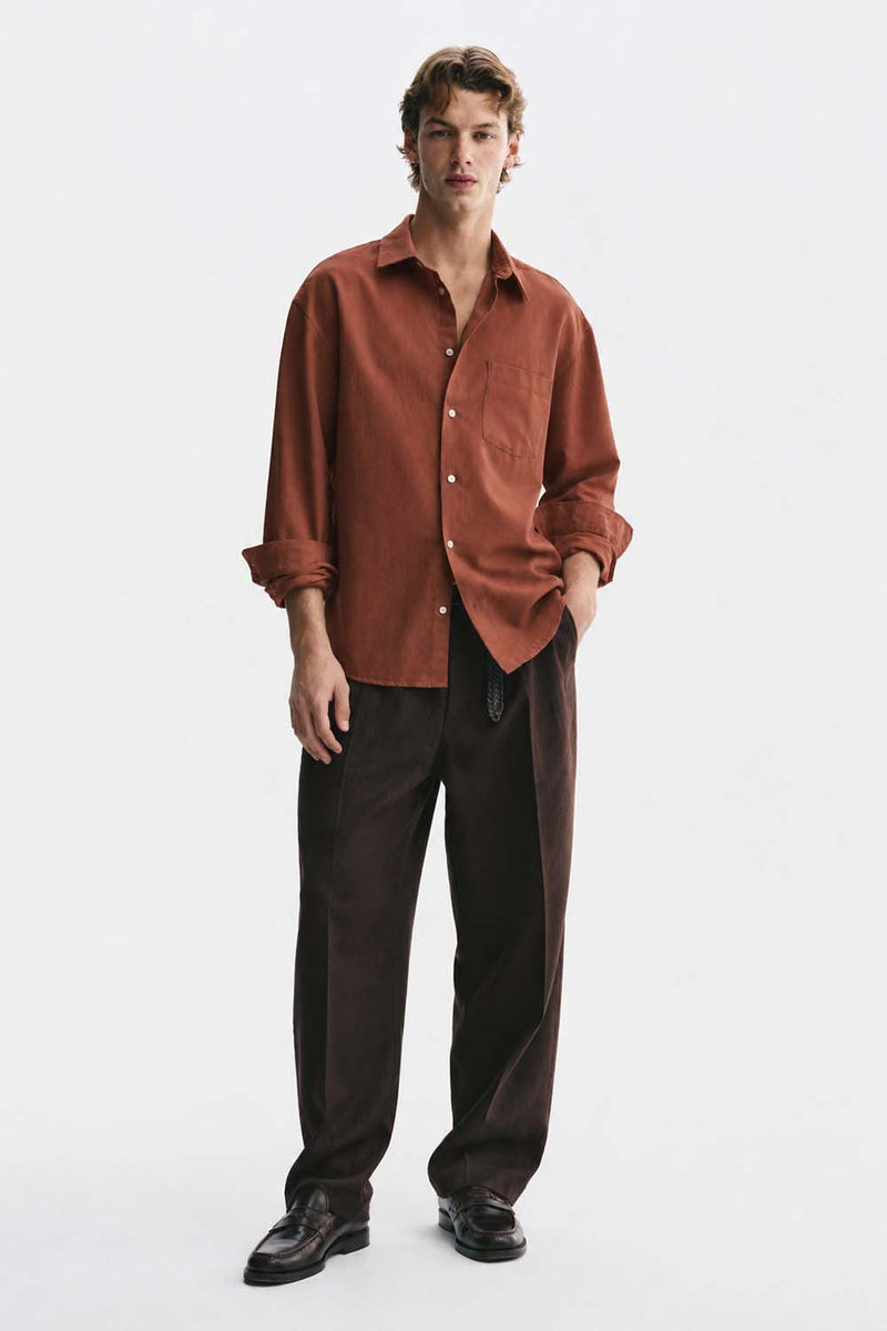 Men’s Premium Cotton Solid Casual Button-Down Shirt