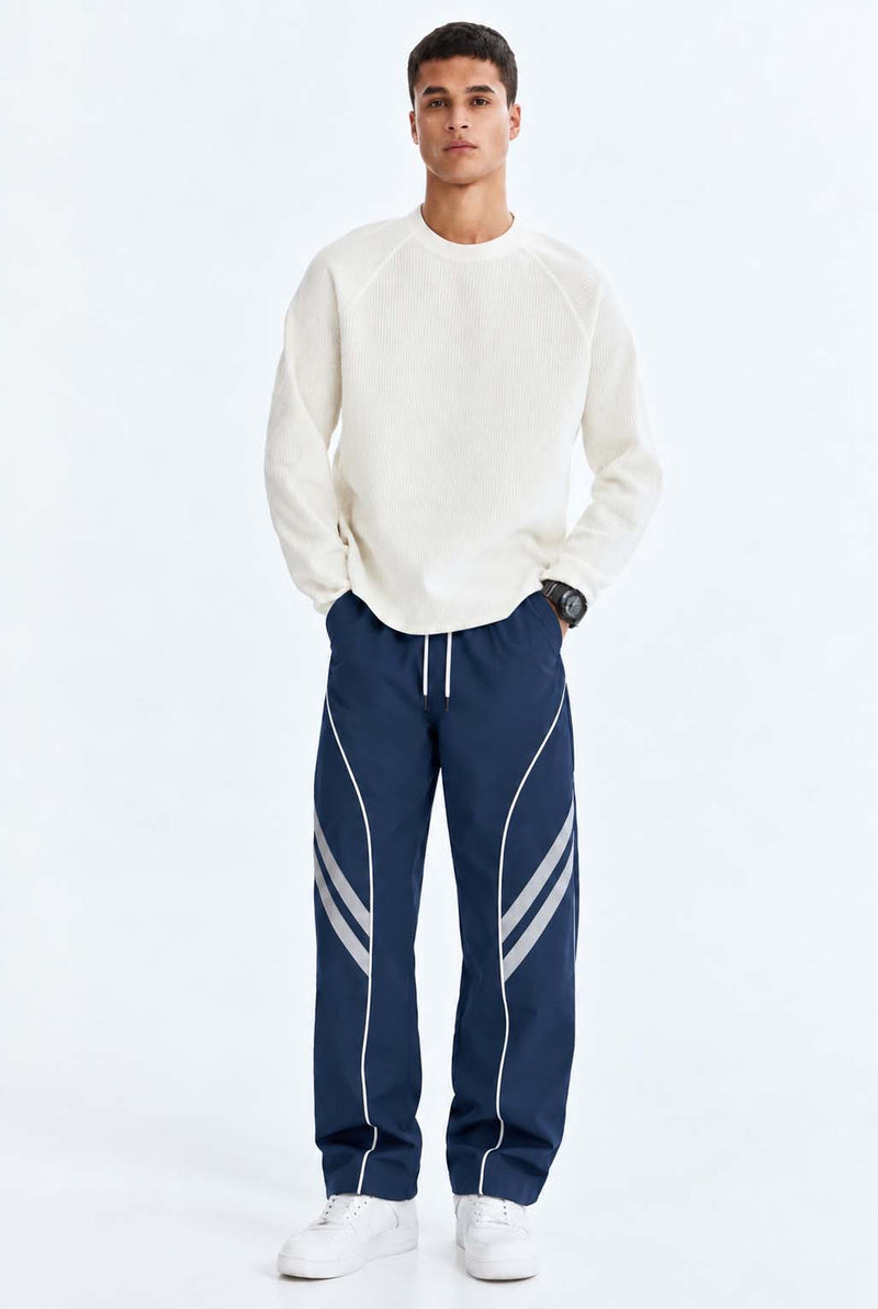 Men's Premium Piping Curved-Panel Track Pants