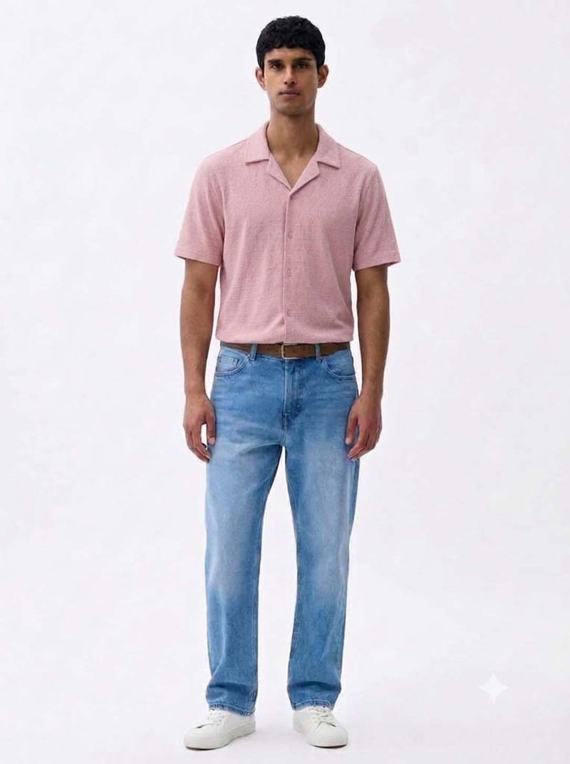 Men's Premium Textured Cuban Collar Shirt