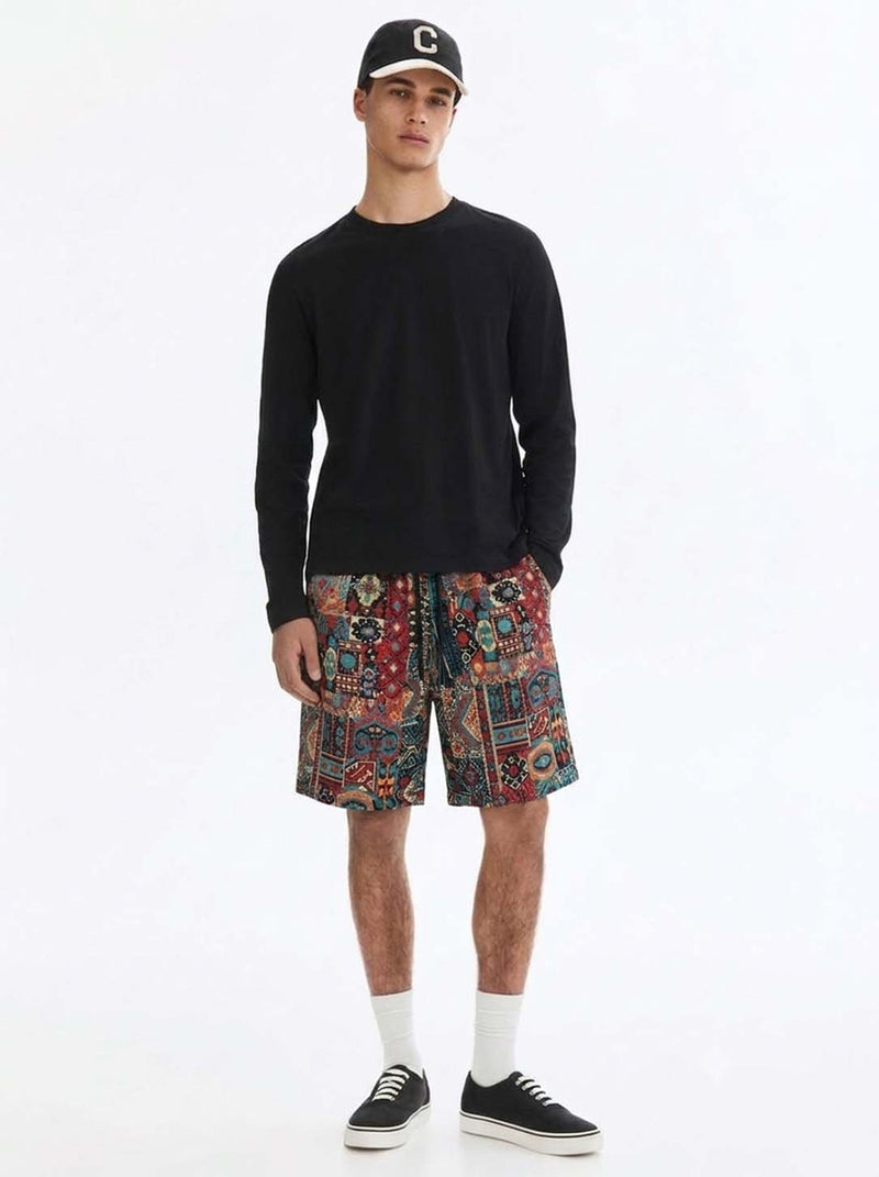 Men's Premium Multicolor Printed Jacquard Drawstring Shorts