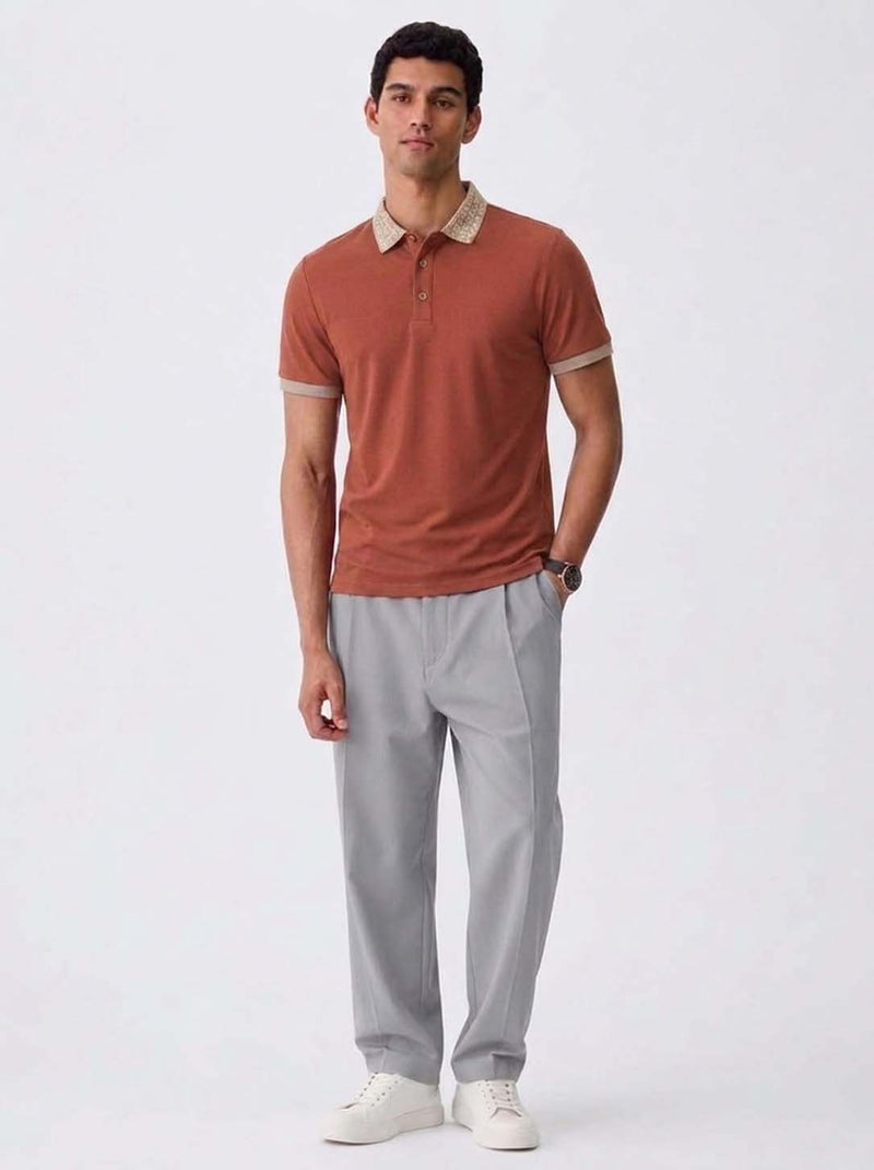 Men’s Premium Patterned Collar Polo T-Shirt