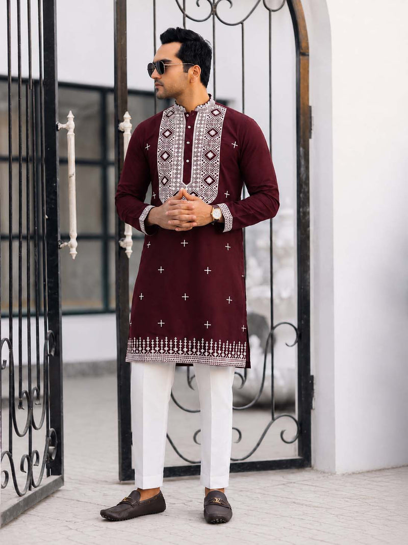Men's Premium Embroidered Kurta – Stylish Ethnic Wear