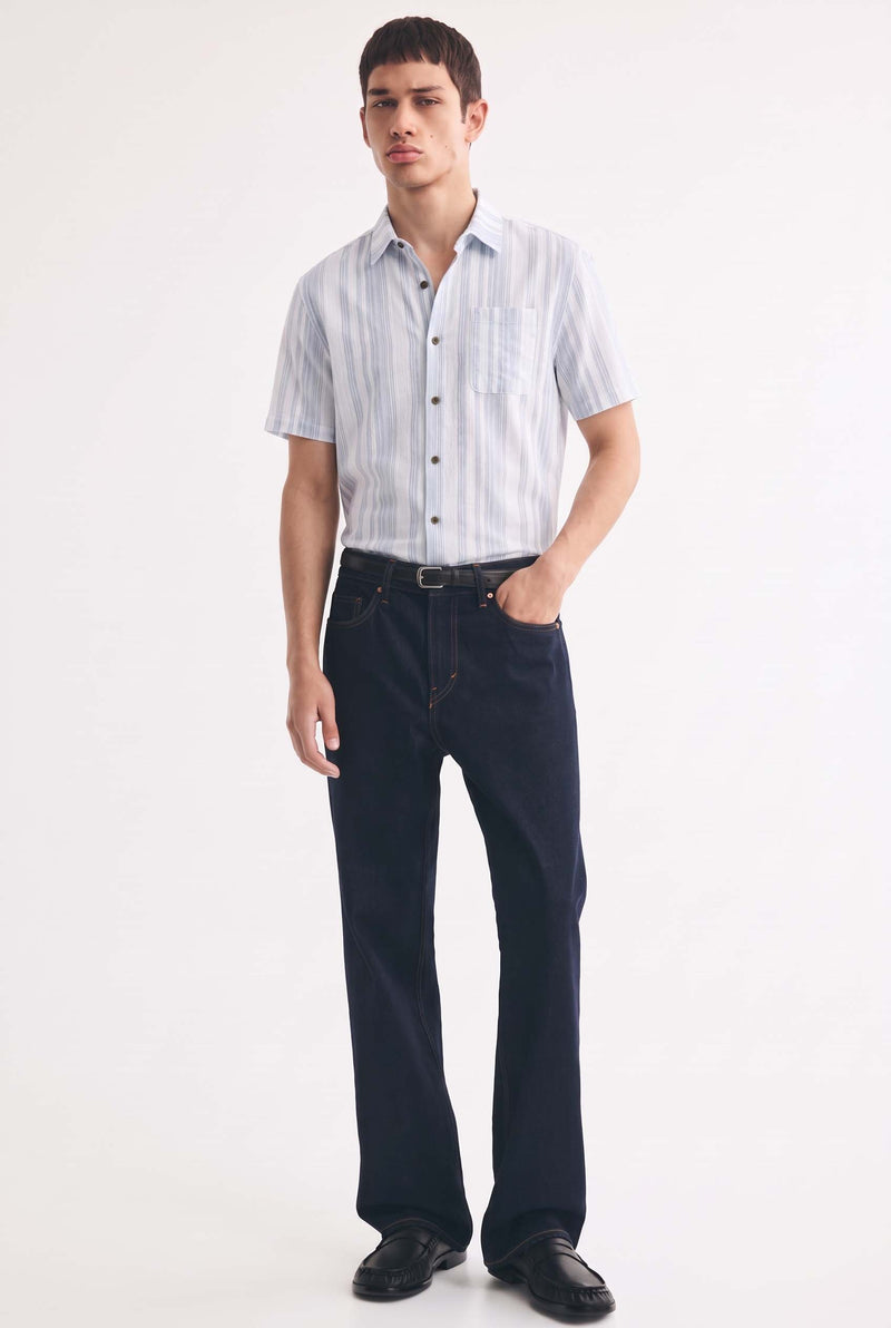 Men's Premium Striped Short-Sleeve Casual Shirt
