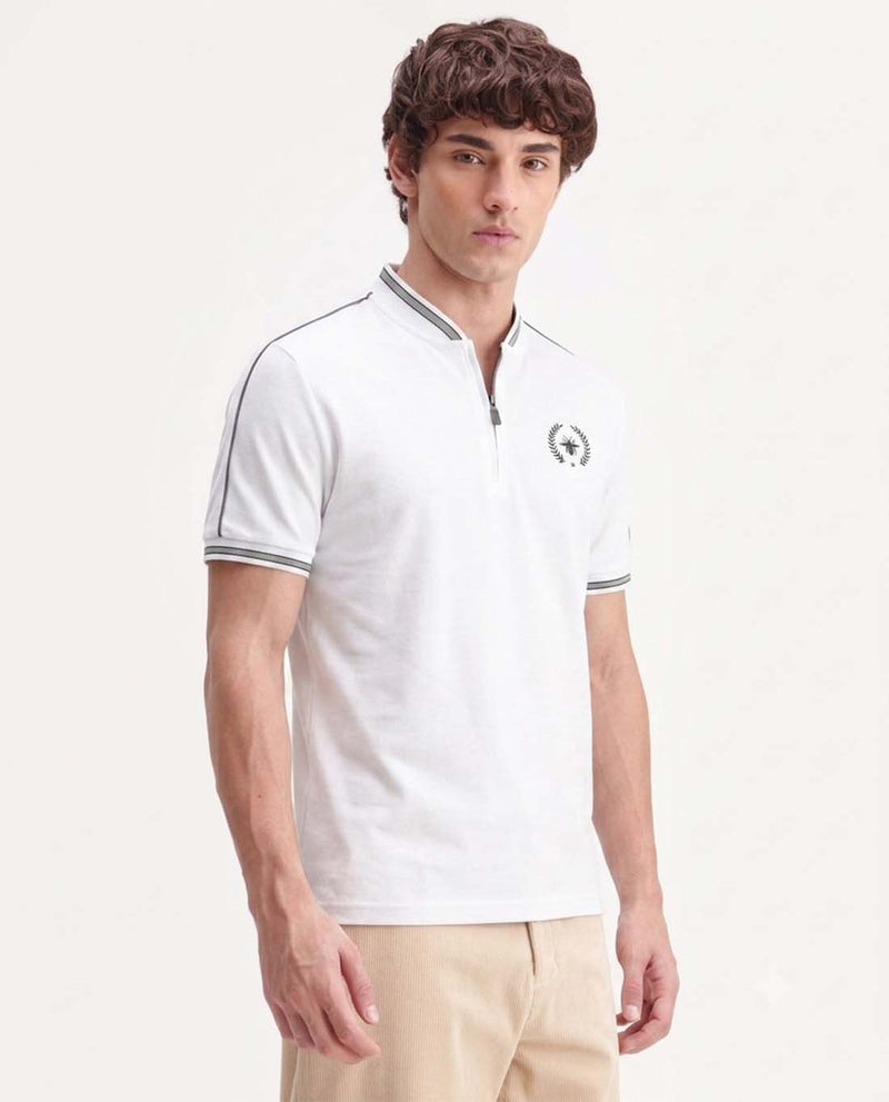 Men’s Premium Textured Cotton Polo Shirt with Contrast Trim