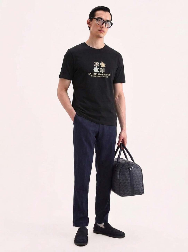 Men's Premium  Graphic Printed Round Neck T-Shirt