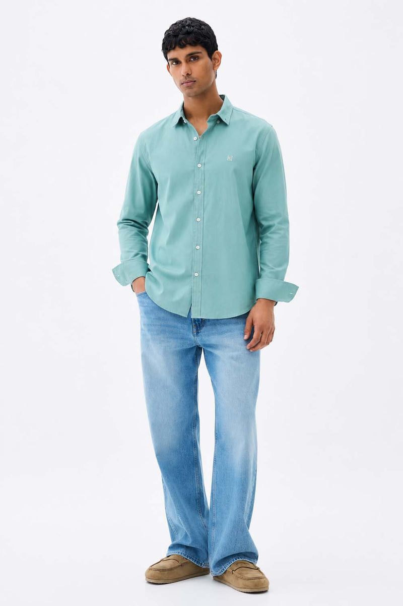 Men’s Premium Cotton Solid Casual Button-Down Shirt