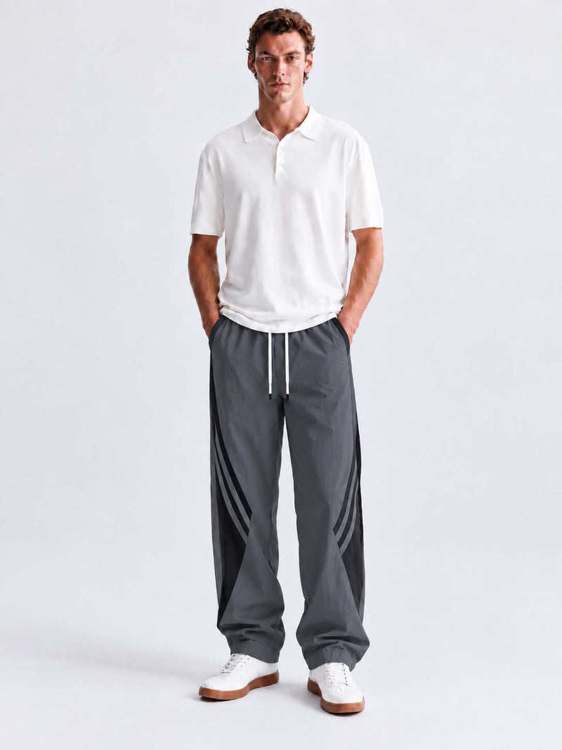 Men's Premium Piping Curved-Panel Track Pants