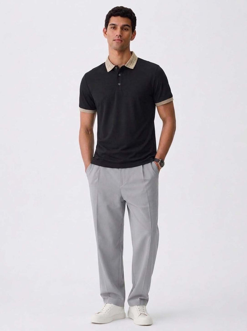 Men’s Premium Patterned Collar Polo T-Shirt