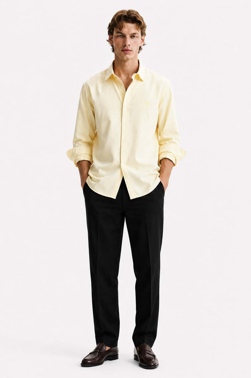 Men’s Premium Cotton Solid Casual Button-Down Shirt