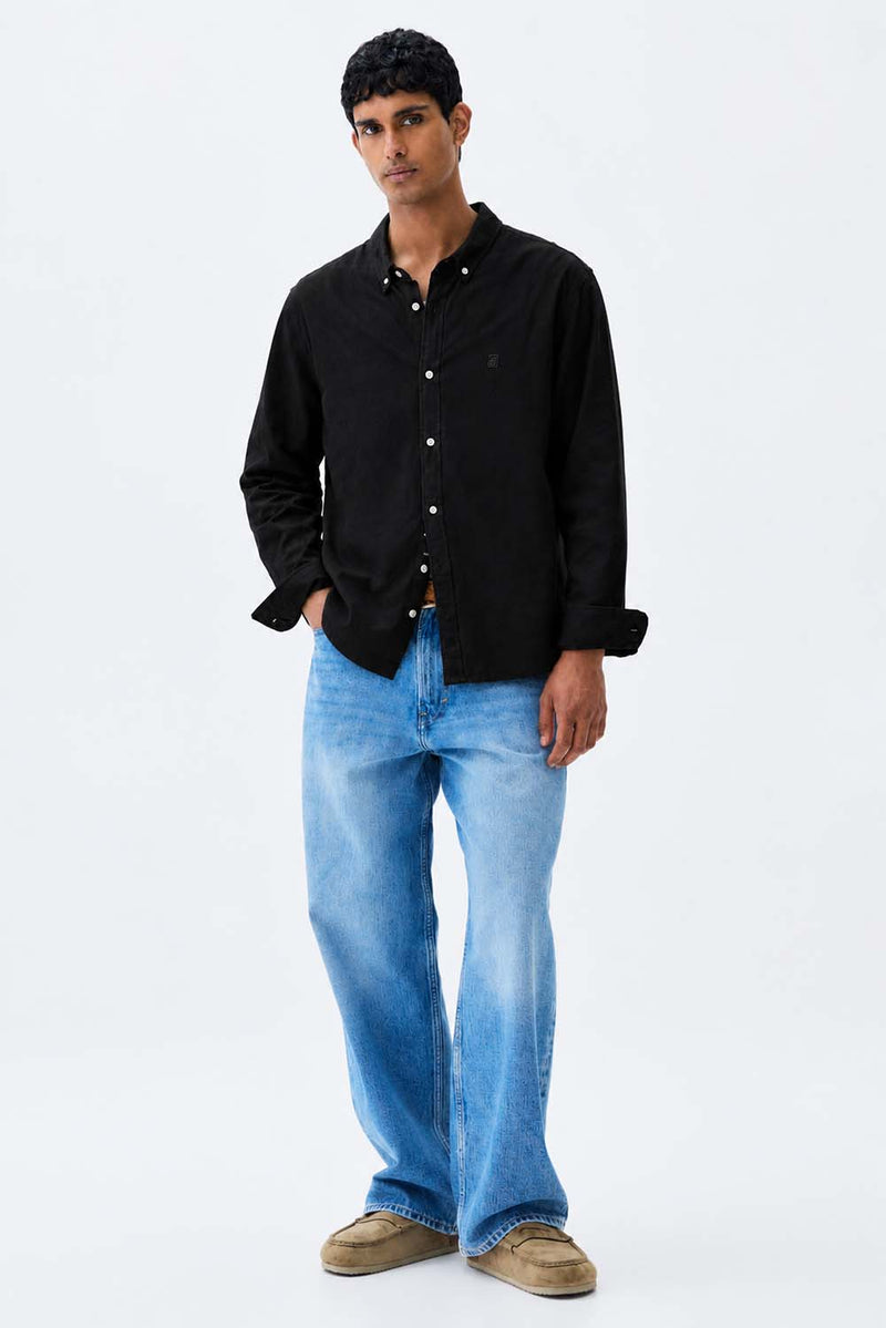 Men’s Premium Cotton Solid Casual Button-Down Shirt