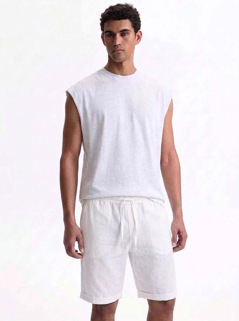 Men's Premium Solid Elastic Waist Beach Shorts