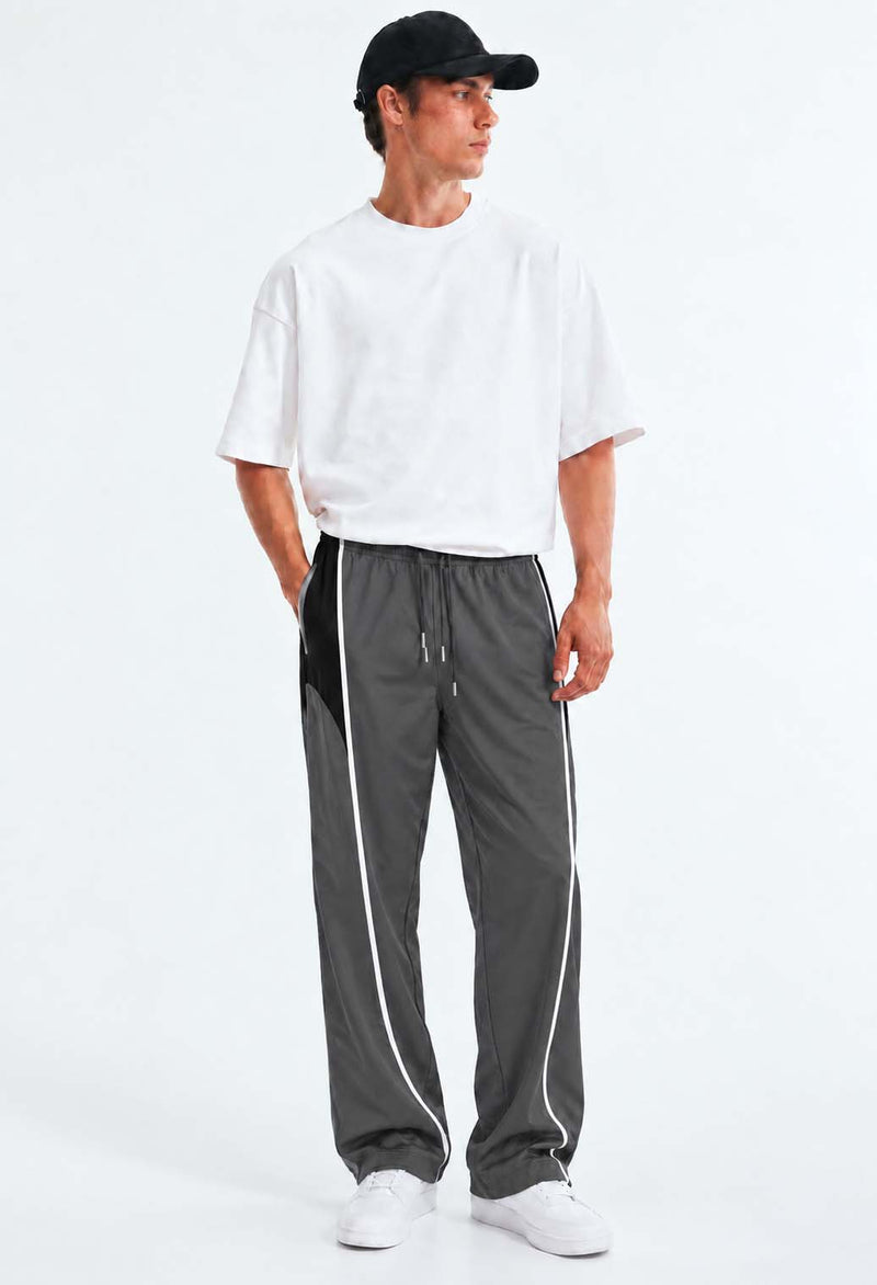 Men's Premium Piping Curved-Panel Track Pants