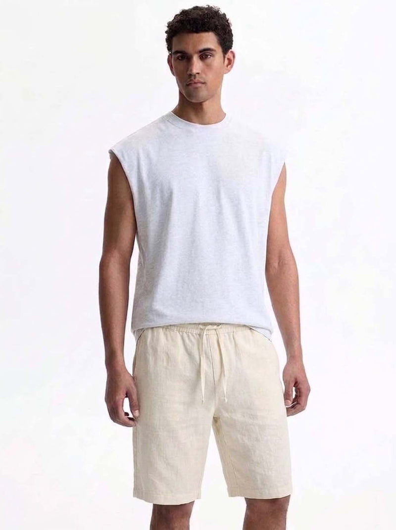 Men's Premium Solid Elastic Waist Beach Shorts