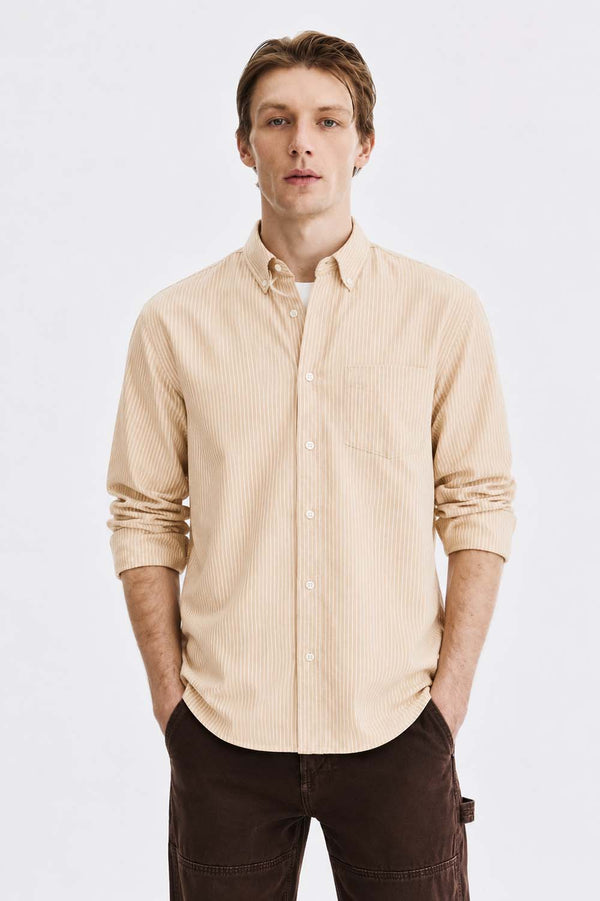 Men’s Premium Cotton Linen Striped Casual Shirt