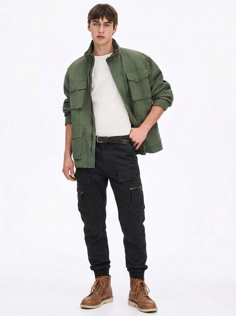 Men's Premium Slim Fit Multi-Pocket Cargo