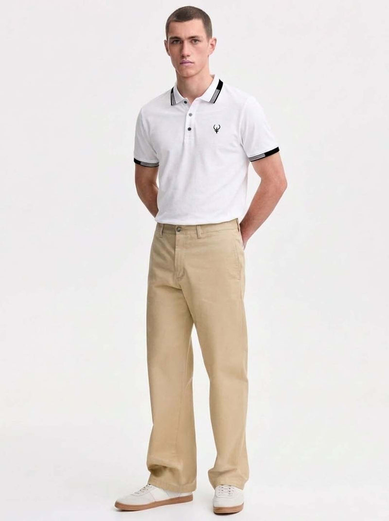 Men’s Premium Contrast Stripe Collar Polo T-Shirt