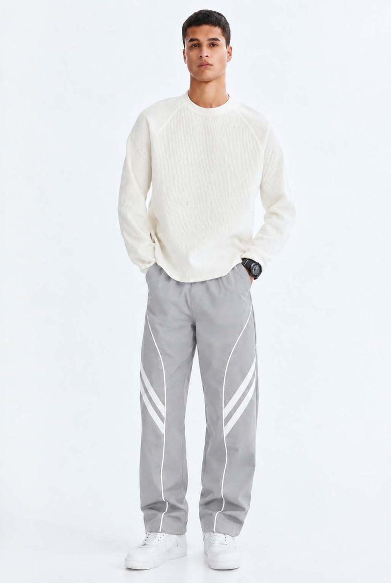 Men's Premium Piping Curved-Panel Track Pants