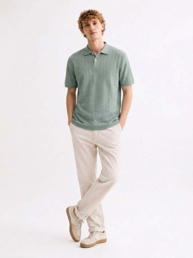 Men’s Premium Regular Fit Textured Polo T-Shirt