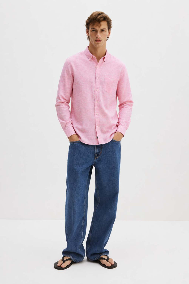 Men's Premium Cotton Linen Solid Casual Shirt