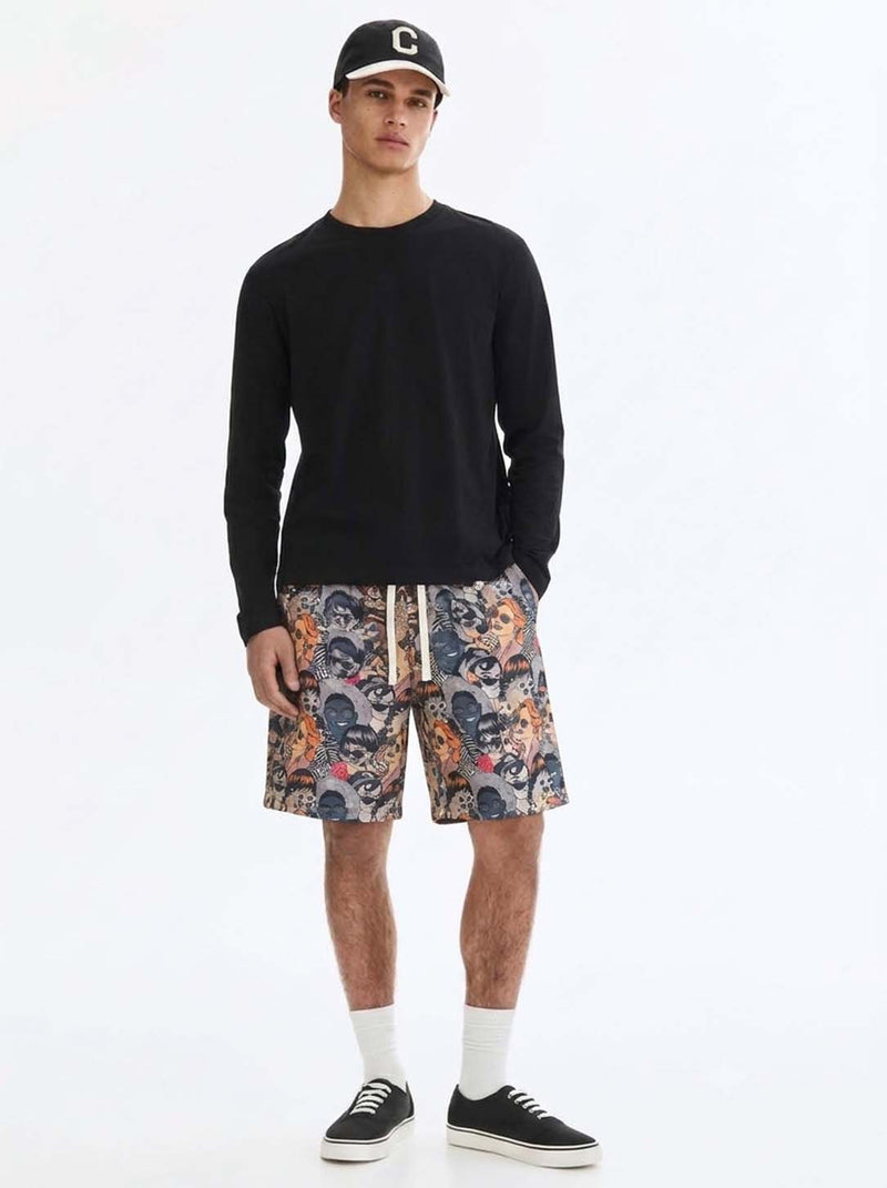 Men's Premium Multicolor Printed Jacquard Drawstring Shorts