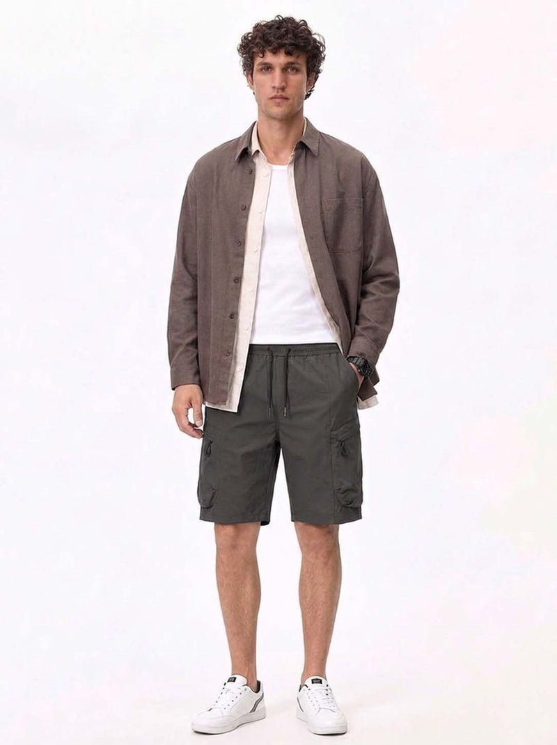 Men's Premium Relaxed Fix Elastic Waist Utility Shorts