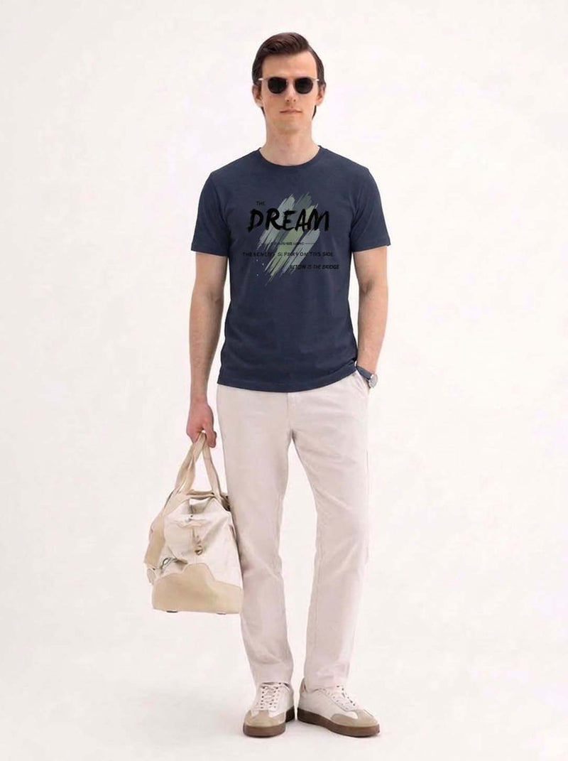Men's Premium  Graphic Printed Round Neck T-Shirt