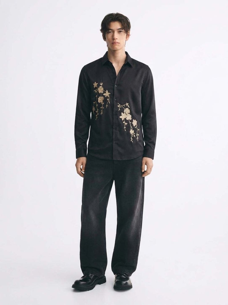 Men’s Premium Floral Embroidered Shirt