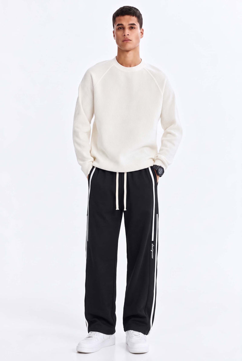 Men's Premium Side-Striped Straight-Leg Track Pants