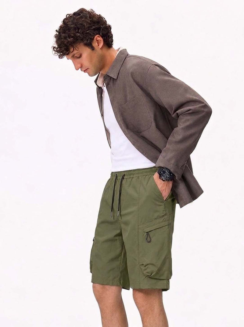 Men's Premium Relaxed Fix Elastic Waist Utility Shorts
