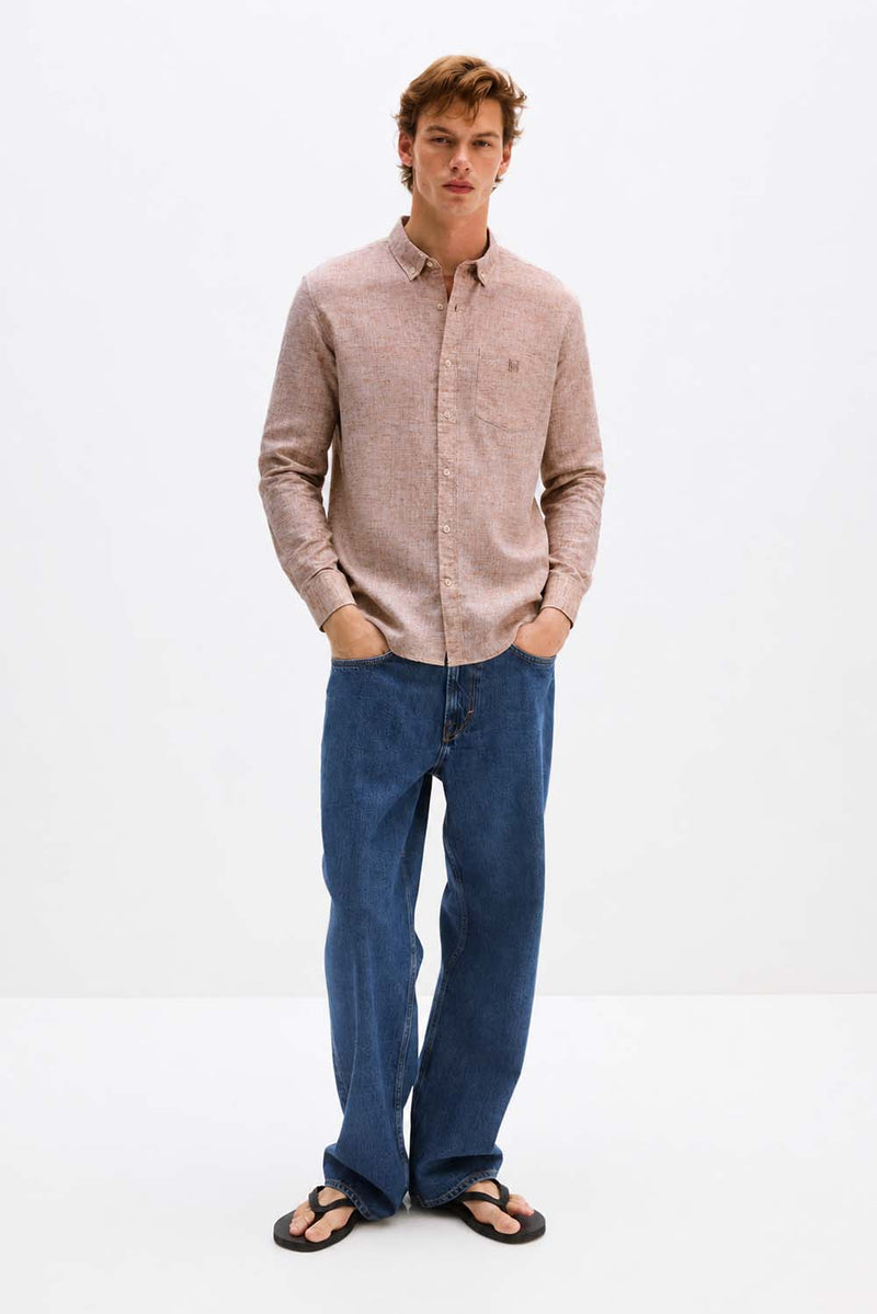 Men's Premium Cotton Linen Solid Casual Shirt