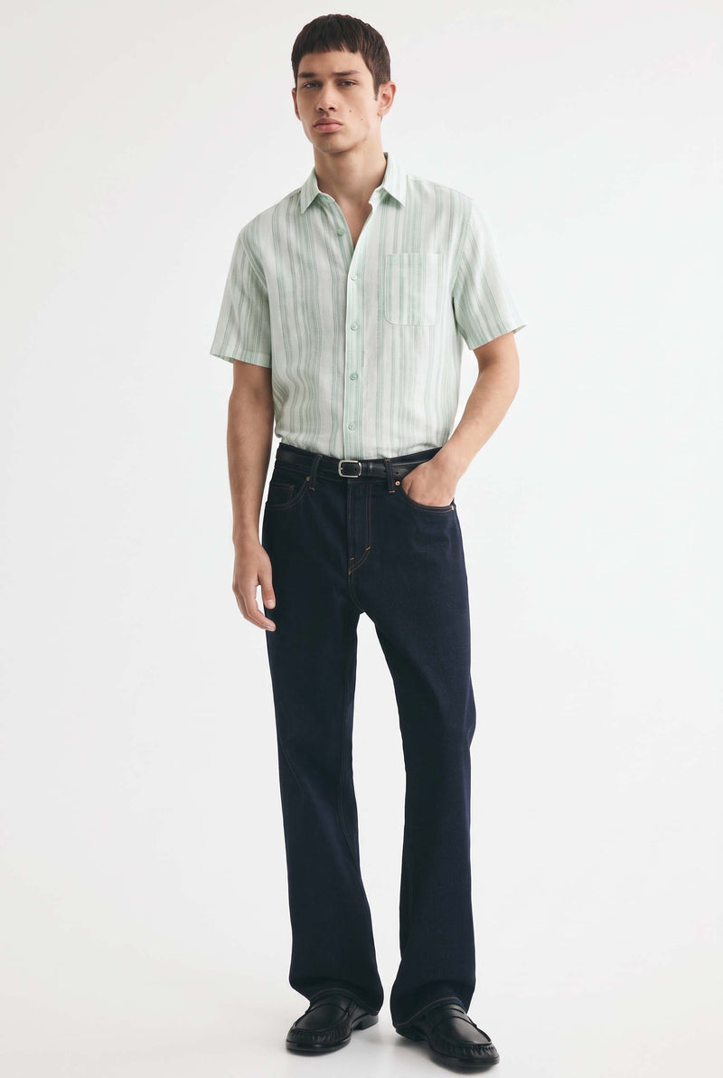 Men's Premium Striped Short-Sleeve Casual Shirt