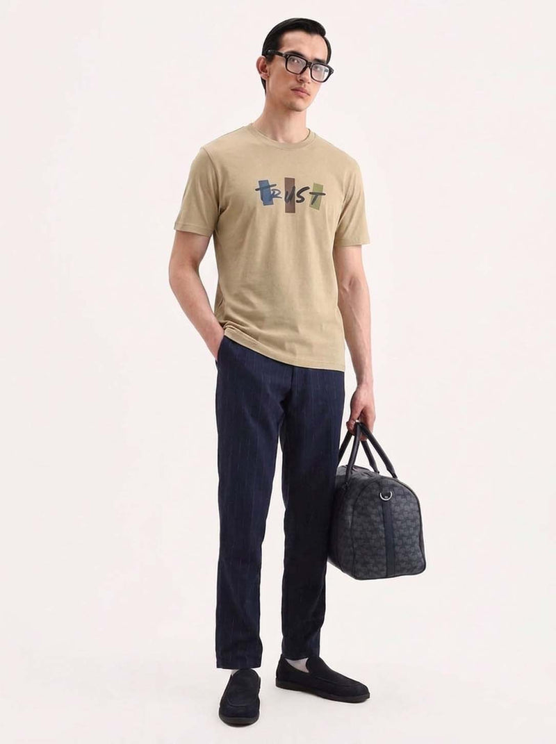 Men's Premium  Graphic Printed Round Neck T-Shirt