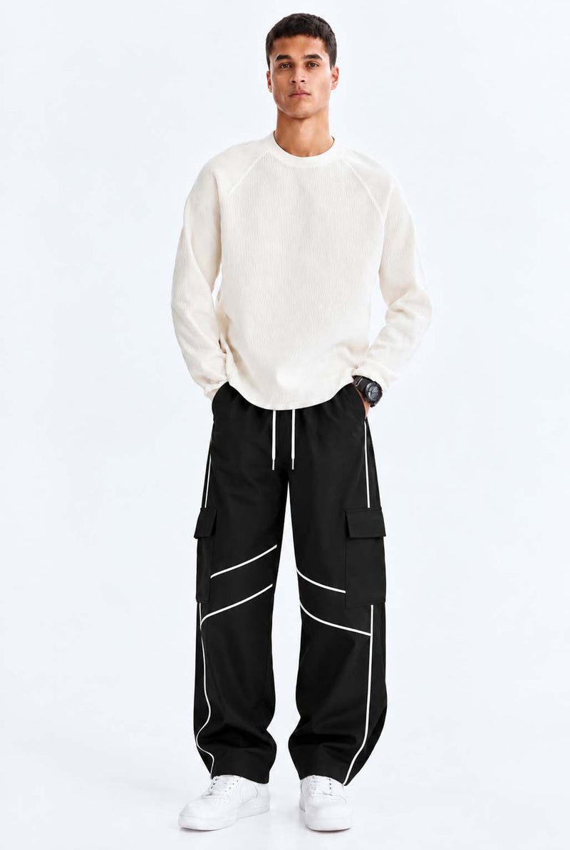 Men's Premium Piping Flap-Pocket Track pant