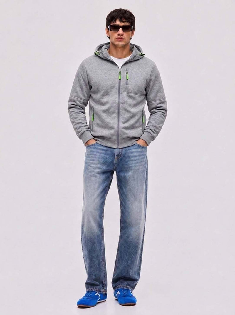 Men’s Premium Casual Full-Zip Fleece Hooded Jacket