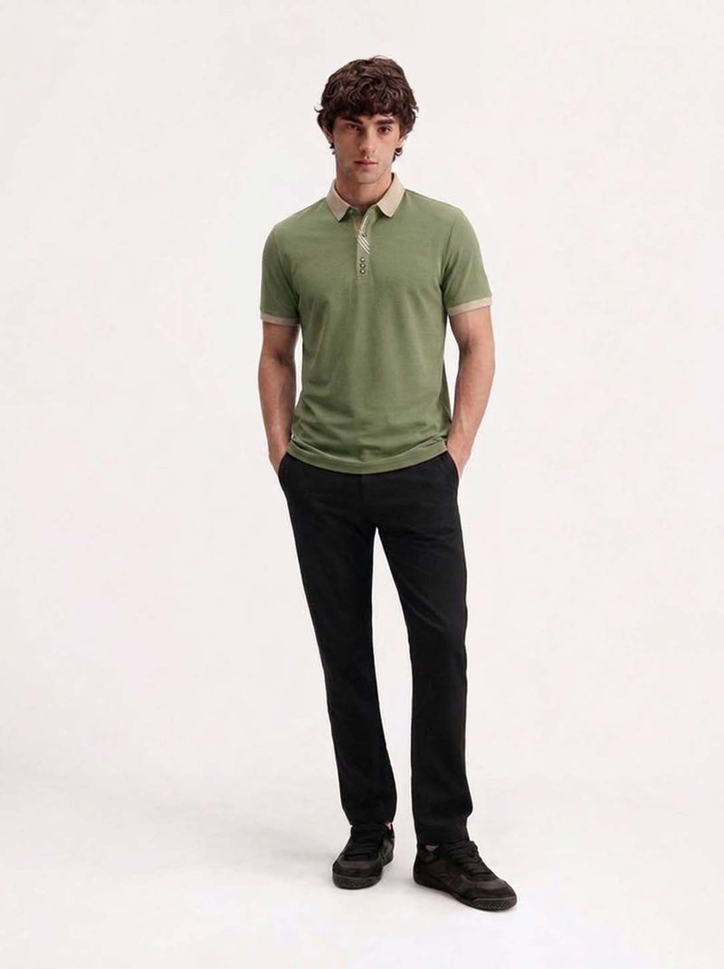 Men’s Premium Contrast Collar Polo T-Shirt