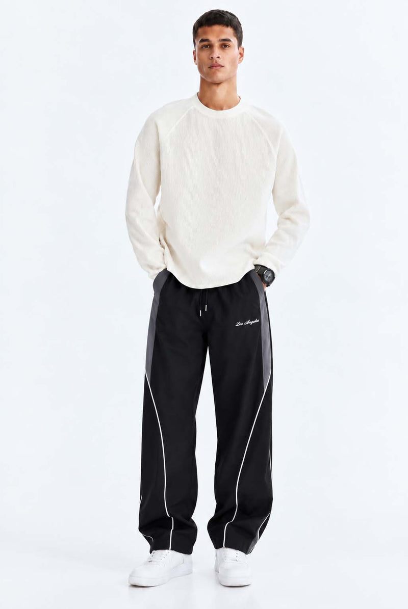 Men's Premium 'Los Angeles' Slogan Piping Track Pants
