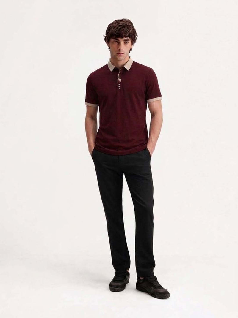 Men’s Premium Contrast Collar Polo T-Shirt