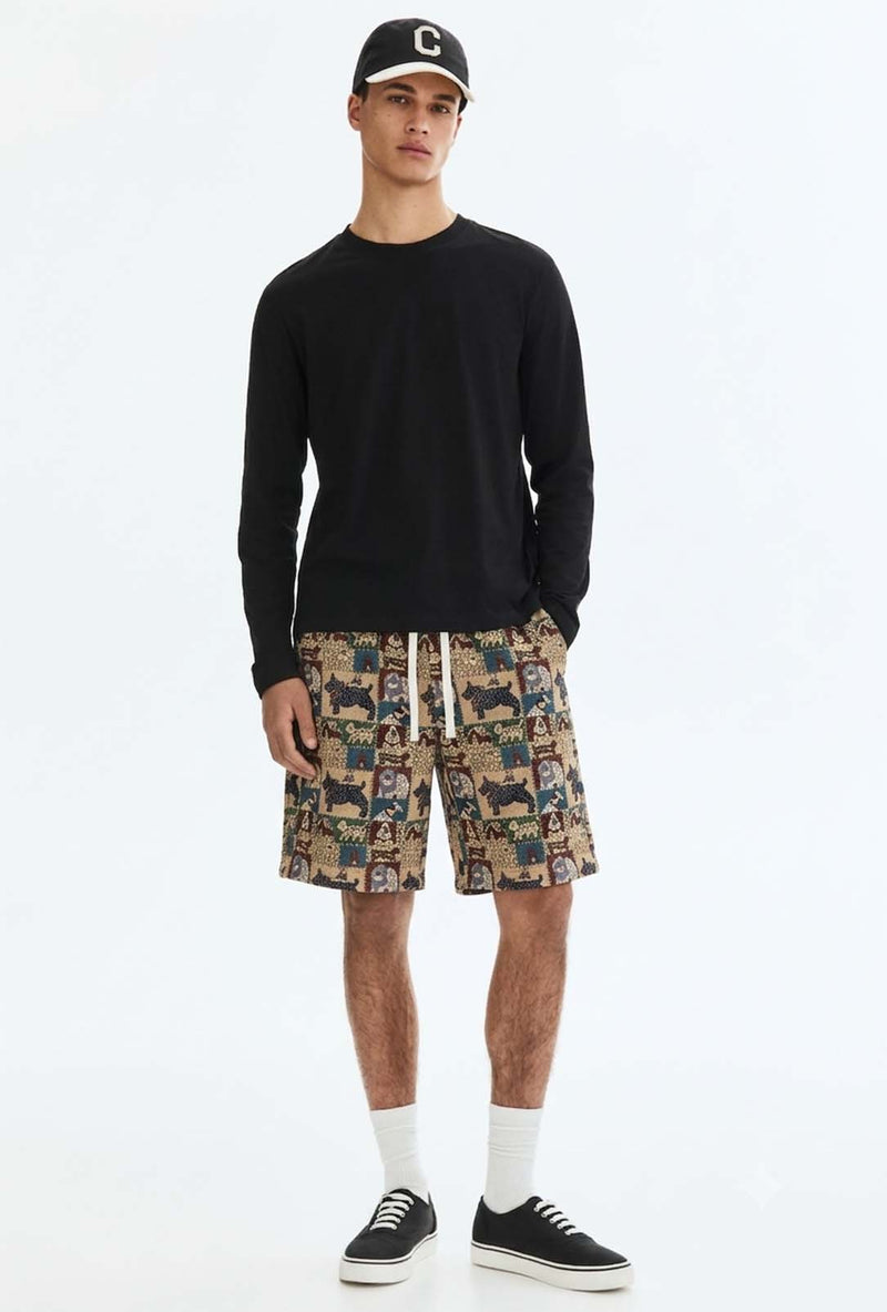 Men's Premium Multicolor Printed Jacquard Drawstring Shorts