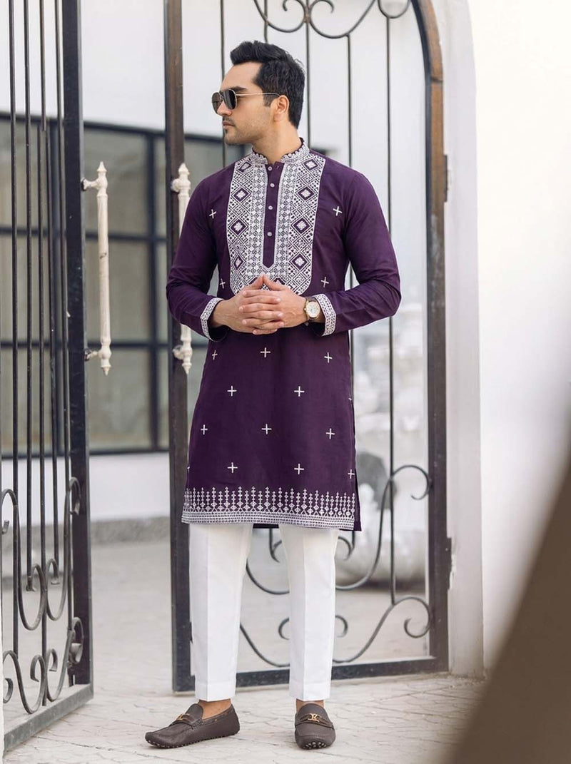 Men's Premium Embroidered Kurta – Stylish Ethnic Wear