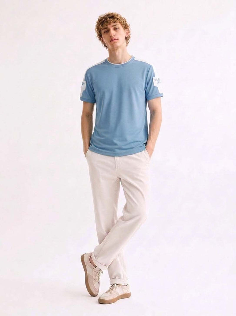 Men's Premium Shoulder Striped Round Neck T-Shirt