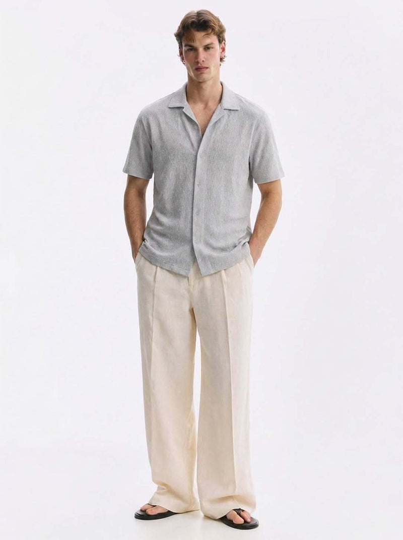 Men's Premium Textured Cuban Collar Shirt